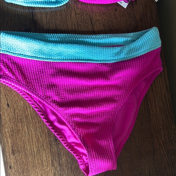 Salt + Cove Pink and Blue Bikini Sporty Color Block - Picture 7 of 8